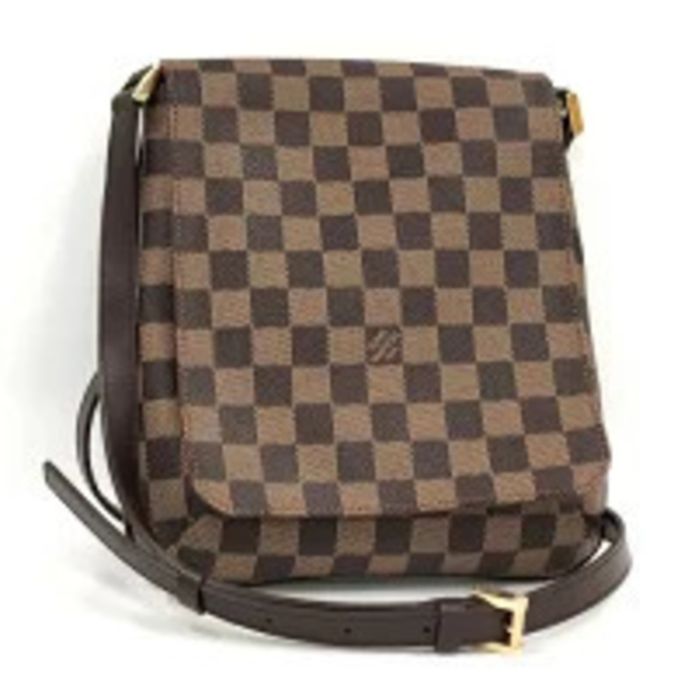 LOUIS VUITTON Musette Salsa Shoulder Bag Long Damier Ebene Brown